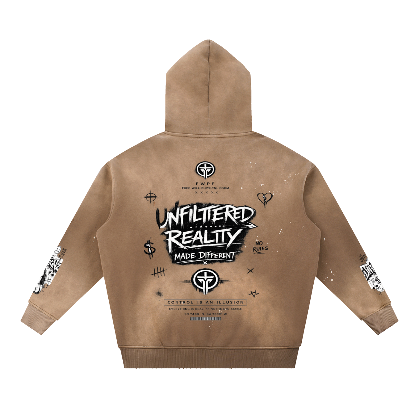 Unfilterd FWPF Vintage Washed Frayed Fleece Hoodie