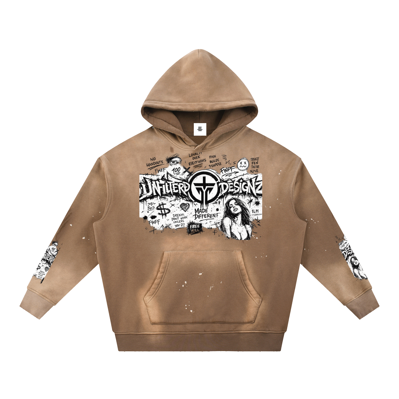 Unfilterd FWPF Vintage Washed Frayed Fleece Hoodie