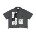 Unisex Distressed Plaid Boxy Shirt