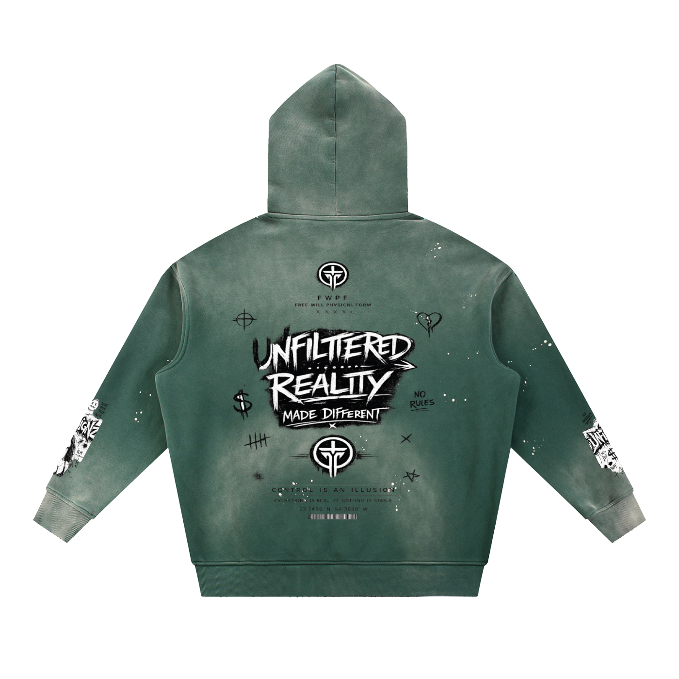 Unfilterd FWPF Vintage Washed Frayed Fleece Hoodie