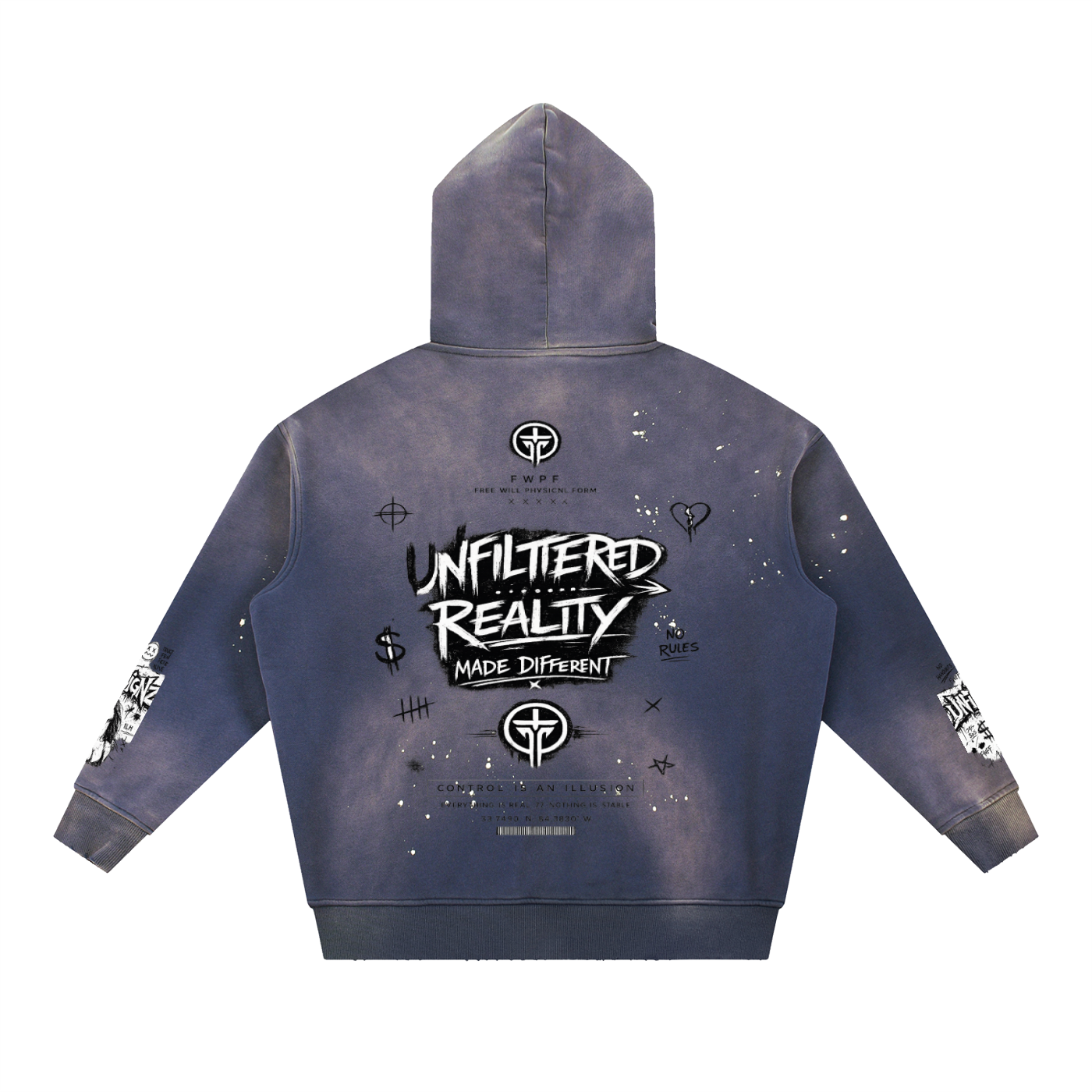 Unfilterd FWPF Vintage Washed Frayed Fleece Hoodie