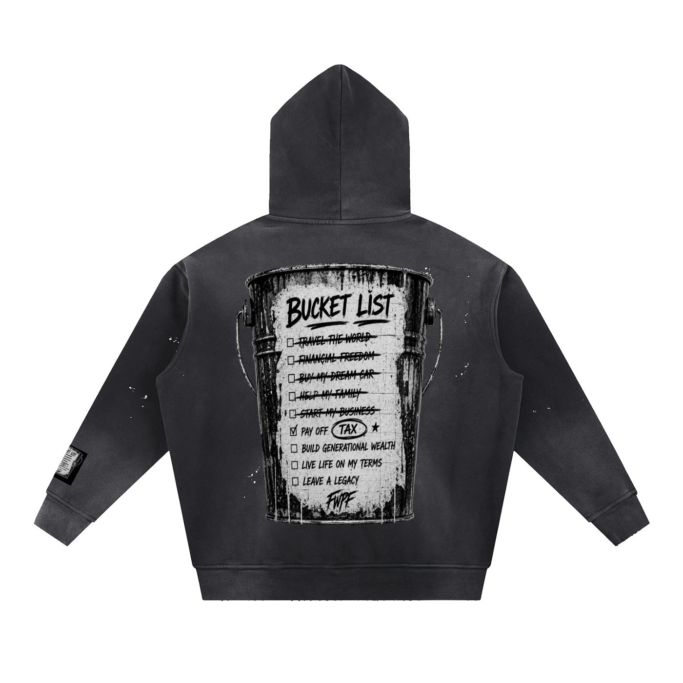 FWPF Vintage Washed Frayed Fleece Hoodie