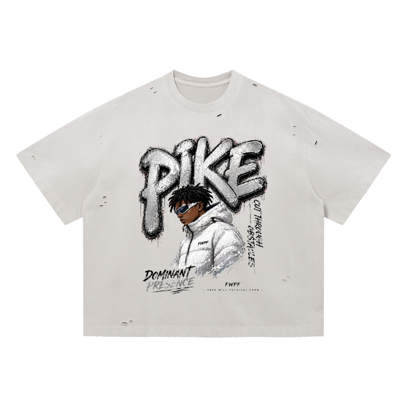 PIKE x FWFP Vintage Washed Distressed Boxy Oversized T-Shirt