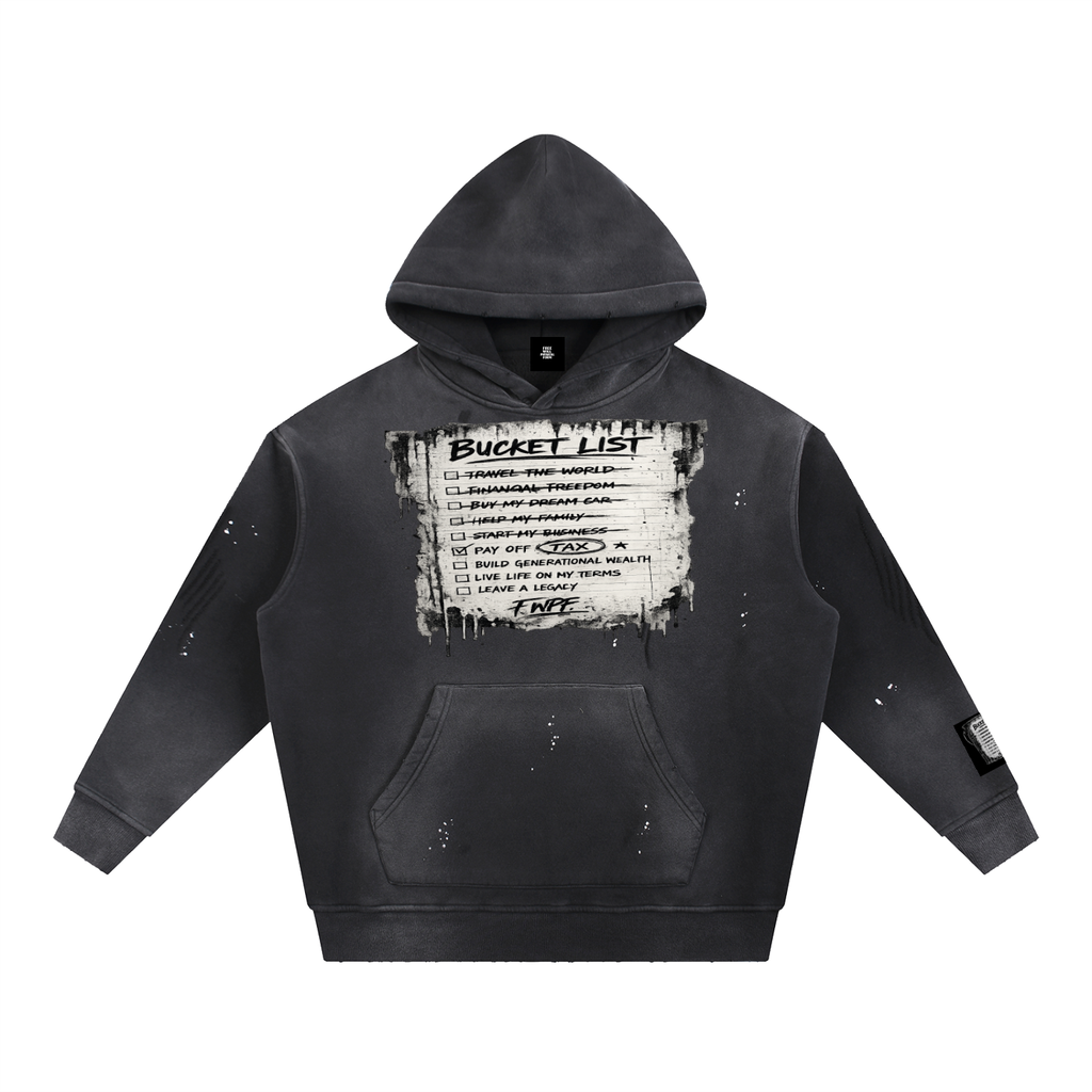 FWPF Vintage Washed Frayed Fleece Hoodie