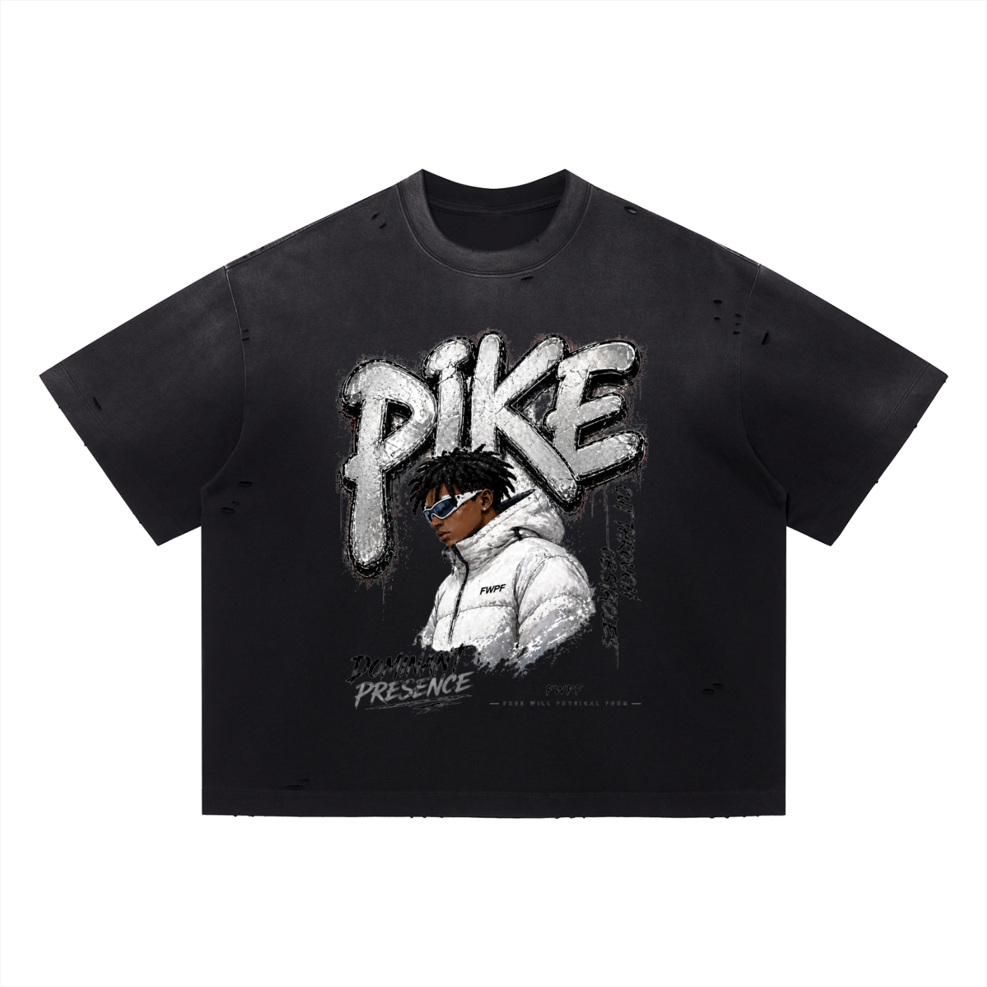 PIKE x FWFP Vintage Washed Distressed Boxy Oversized T-Shirt